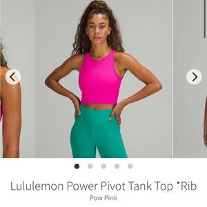 lululemon Power Pivot Reversible Top - Pow Pink